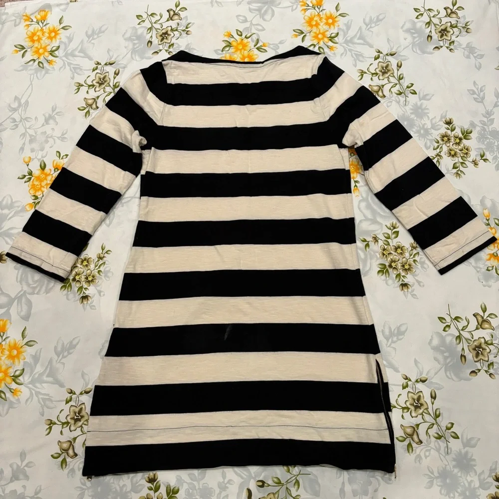J. Crew Size M Striped 3/4 Sleeve Dress